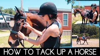 HOW TO TACK UP A HORSE // English Tack