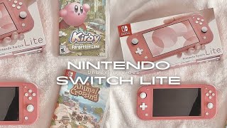 unboxing my nintendo switch lite with animal crossing & mario kart 8 deluxe