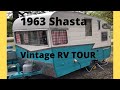 1963 Shasta vintage camper tour. Retro travel trailer walk around. Classic RV