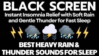 Instant Insomnia Relief with Soft Rain and Gentle Thunder for Fast Sleep | 12 Hours - Black Screen screenshot 1