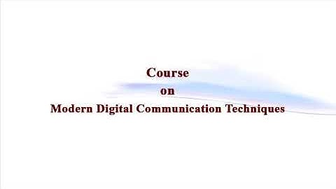 Modern digital communication technique-part 1