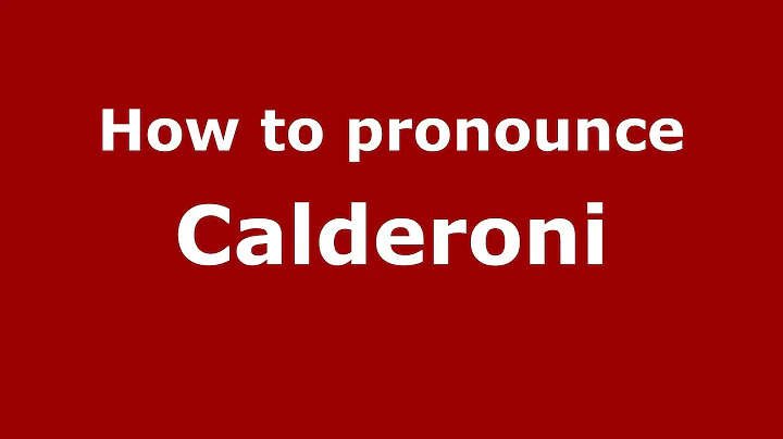 How to pronounce Calderoni (Italian/Italy)  - Pron...