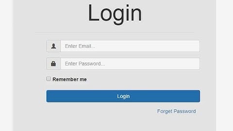Create a Login Form Using Bootstrap