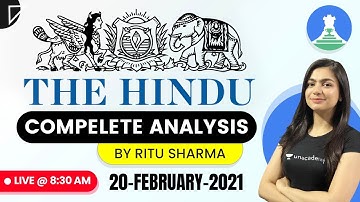 20-February-2021 | The Hindu Complete Analysis | UPSC CSE/IAS 2021 | Ritu Sharma