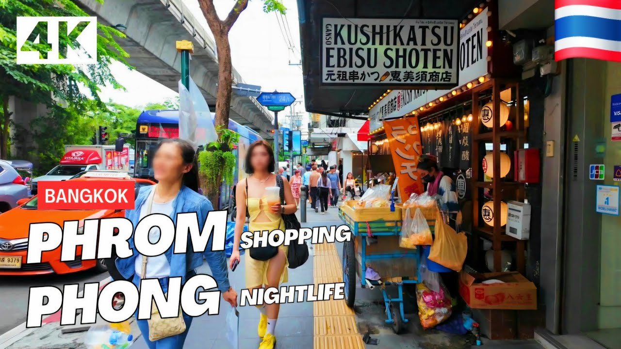 Bangkok, Thailand | Sukhumvit Soi 24 | Uppslukande Stadsvandring 4K