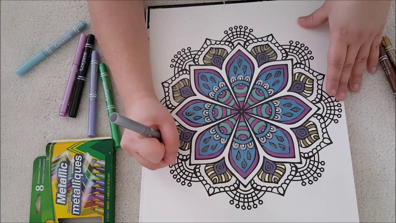 MANDALA COLORING BOOK MEDITATIVE GARDEN MANDALA GOOD MUSIC FUN COLORS 