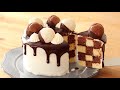 サンセバスチャン：生チョコケーキの作り方 Chocolate Chess Board Cake｜HidaMari Cooking