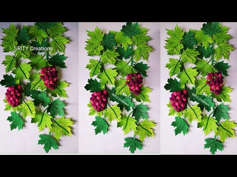 Grape tree wallhanging || wallhanging craft ideas||paper fruit|| wall decoration idea.