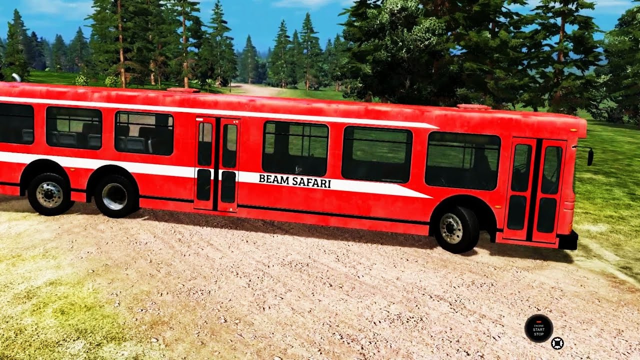 BeamNG Drive - 6x2 Bus Dirt Road Driving on the American Road Map