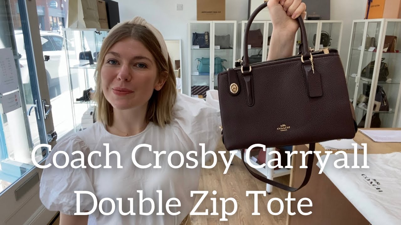 Coach Crosby Carryall Double Zip Tote Bag Review - YouTube