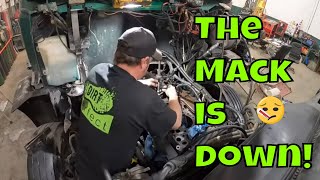 We have one sick puppy dog major engine problem with the Mack lowboy truck