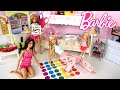 Barbie Dolls Summer Night Routine & Pink RV Camping Trip