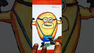 Pendrawing stickman speed Mega Minions Dave💪😠 #drawing #art #shorts #minions #despicableme4