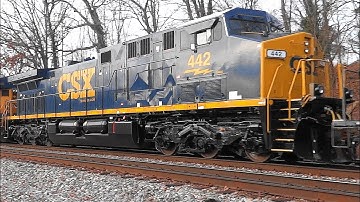 Freight Train With New CSX Website Logo on GE AC44CW