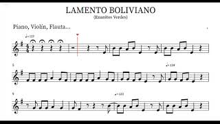 Lamento Boliviano - Enanitos Verdes - Partitura para Piano, Violín, Flauta... chords