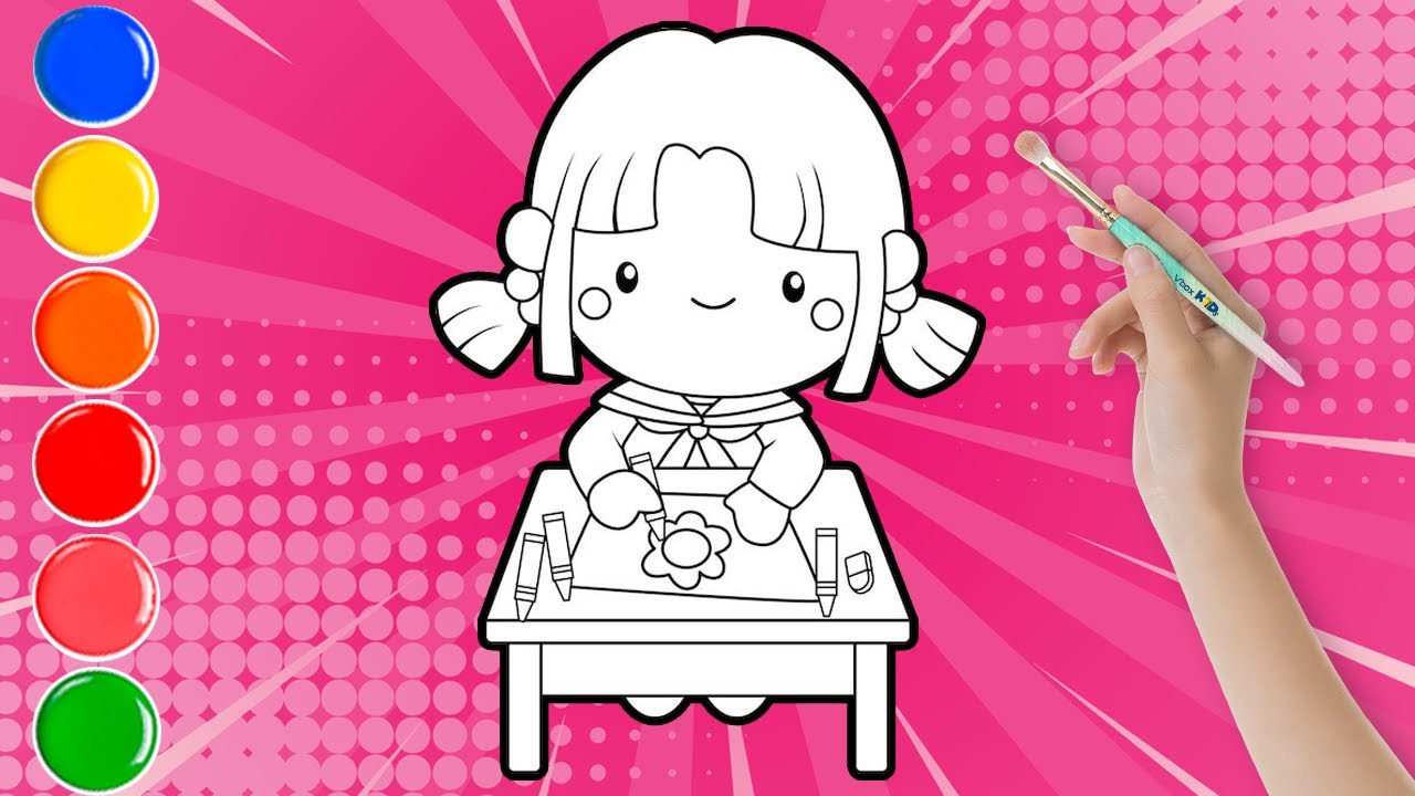 Em bé vẽ tranh | Em bé tô màu bức tranh đơn giản | Hướng dẫn từng bước ...