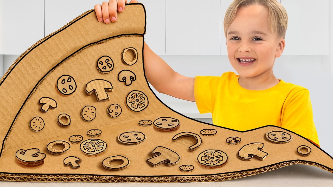 Картонный челлендж для детей с Крисом и Майком