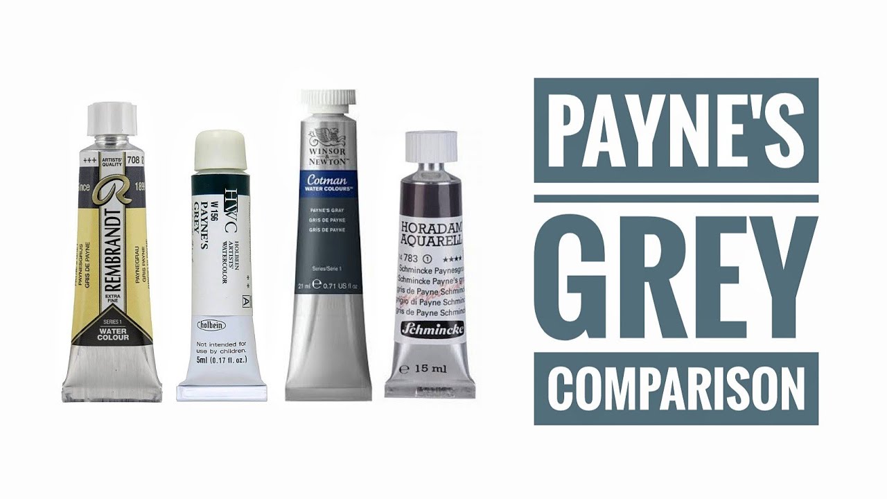 Payne's Grey Comparison - Roman Szmal - Schmincke - Rembrandt