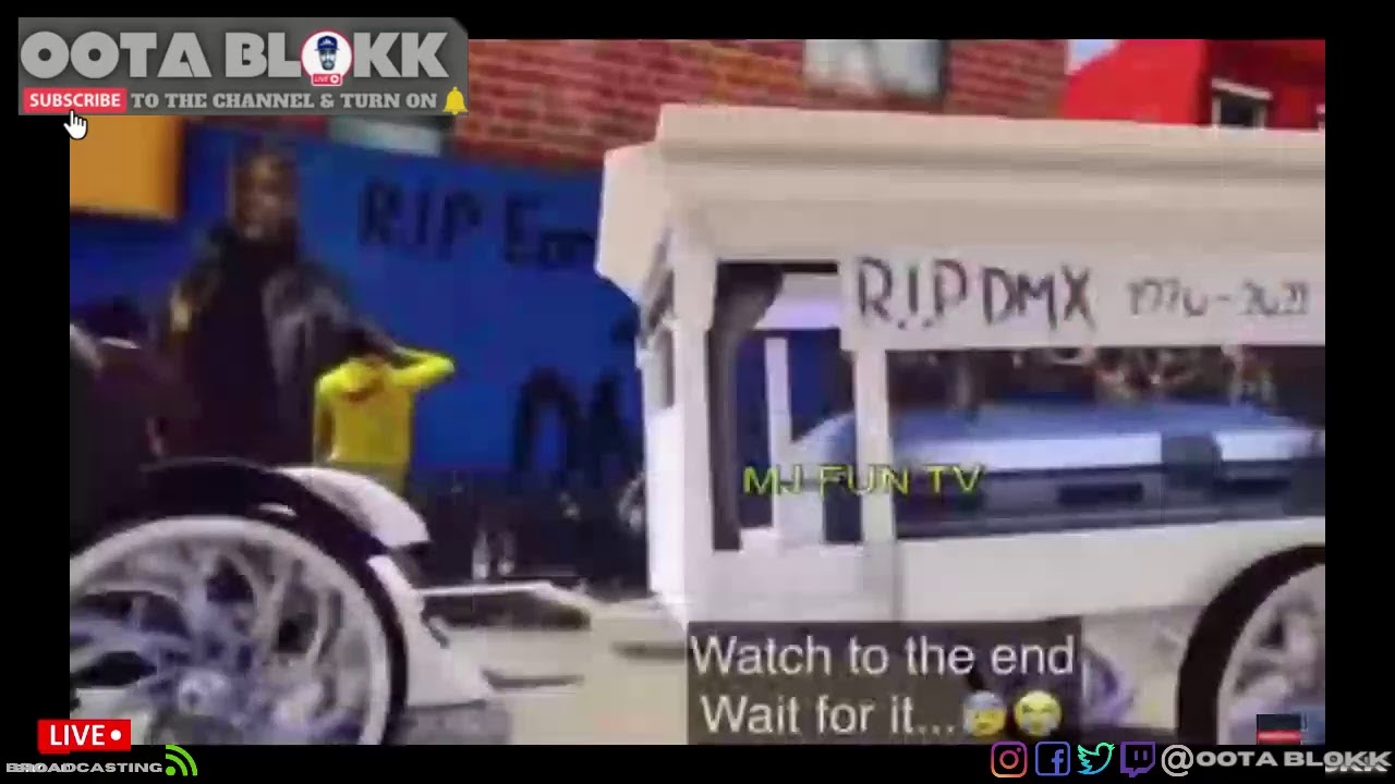 DMX FUNERAL HIS CASKET RIDING AROUND IN EXPENSIVE CARS SAD MOMENT