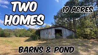 19 Acres  2 Homes  Pasture  Ponds  Barns  Alabama Land For Sale