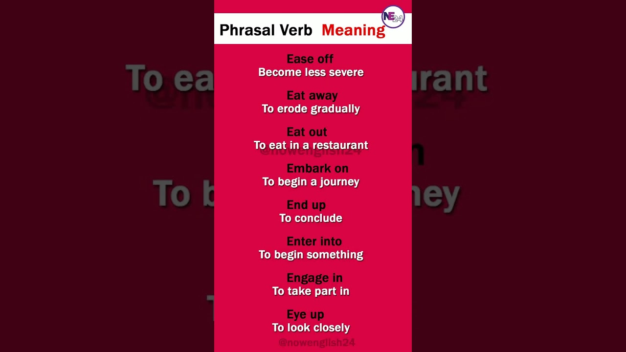 Phrasal Verbs Starting with (E) #shorts #vocabulary - YouTube