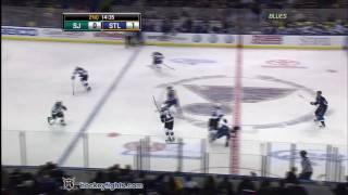 Joe Thornton Hits David Perron Logan Couture Vs Alex Pietrangelo Nov 4, 2010