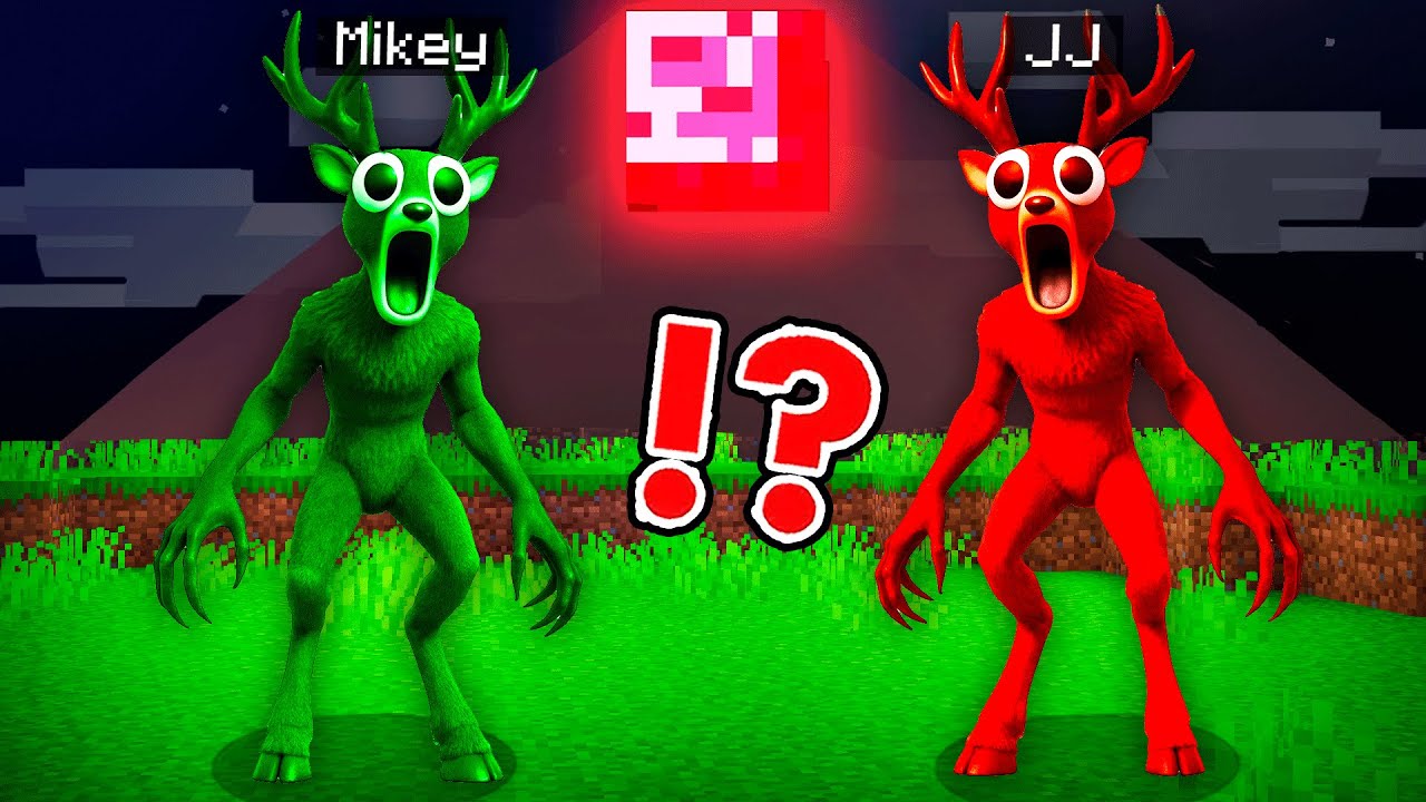 JJ and Mikey Become DEER 99 NIGHTS IN THE FOREST - Maizen Minecraft Animation