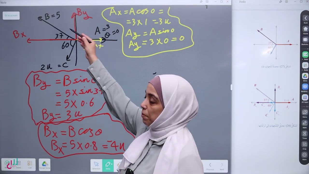 #تحليل# المتجهات الى مركباتها (الجزء 4  )فيزياء عاشر