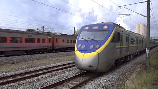 128次自強號與3227次區間車在斗南車站交會 20200702