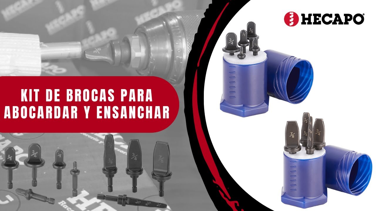 KIT DE BROCAS PARA ABOCARDAR Y ENSANCHAR EL TUBO DE COBRE FRIGORÍFICO · HECAPO