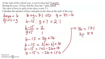 Ratio and Simultaneous Equations(GCSE Grade 9/8)