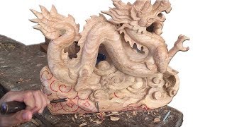 Dragon Wood Carving ^^^ Most Satisfying Video of Wood Carving With Chisel ^^^ #3