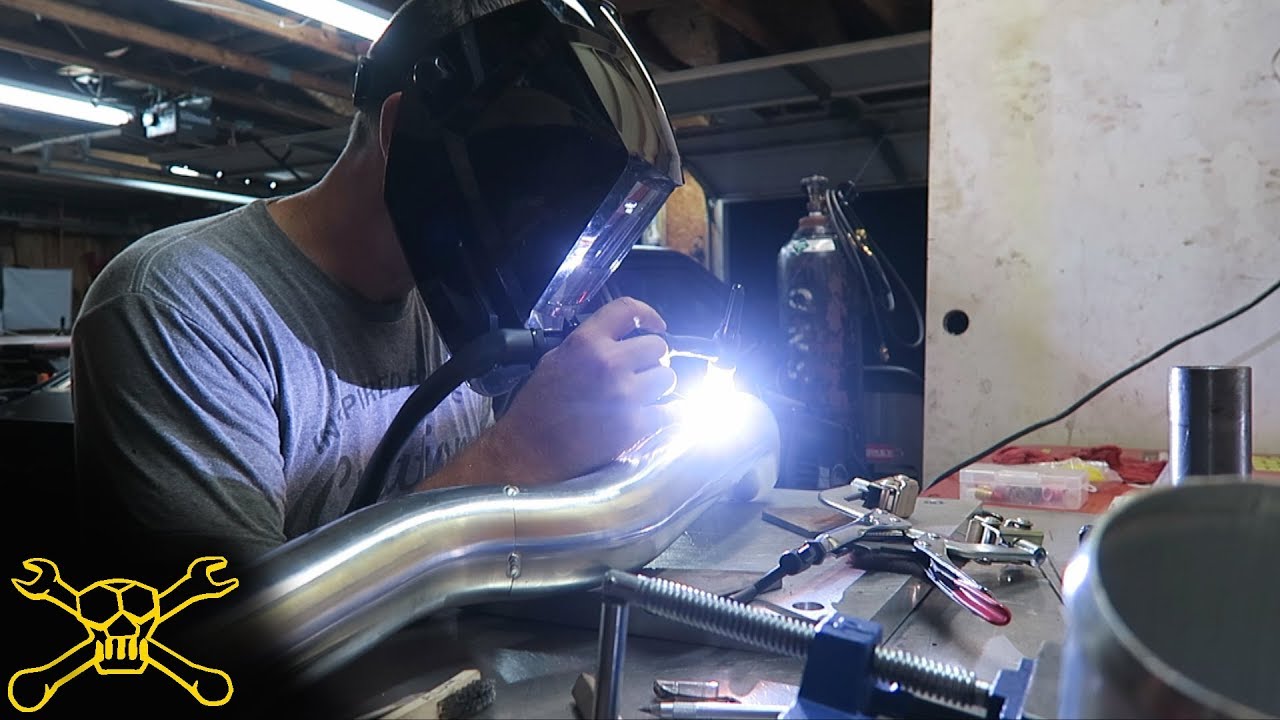Welding Aluminum Exhaust On The Twin Turbo Mustang YouTube