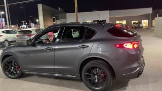 Alfa Romeo Stelvio 2.0T engine sound overshadowed by a modified G37