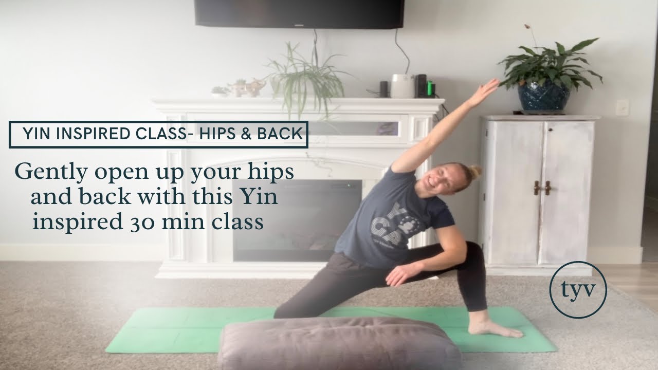 Yin Yoga Inspired class to release back and hips - YouTube