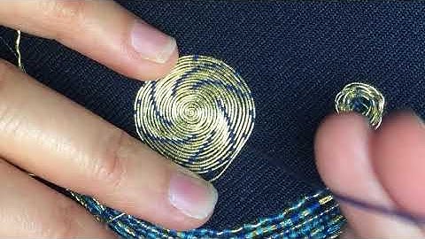 How to Couch Gold Passing Thread - Goldwork Circles - Couching Stitch - Gilt Passing Thread