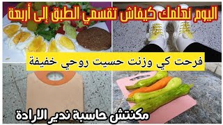 ارواحو البنات نخاف كي نوزن بصح فرحت بالنتيجة الارادة و العزيمة  طريقة تقسيم الطبق في الرجيم