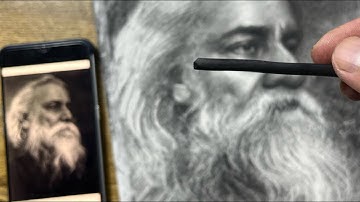 How to draw Willow Charcoal portrait 🔥 | Drawing Rabindranath Tagore