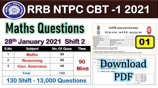 RRB NTPC CBT -1 2021 || 130 Shift Full Solution || RRB NTPC Previous Year Question Paper Solution