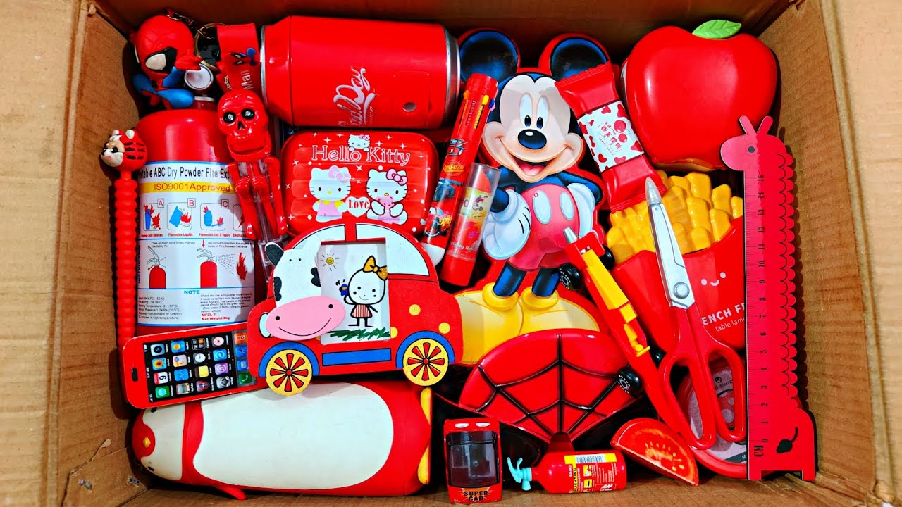 Unboxing Red Spiderman Stationery📚, Ruler, Notepad, Pencil Box, Eraser ...