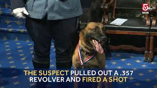 Trooper, K-9 honored for brave actions in confrontation with armed suspect