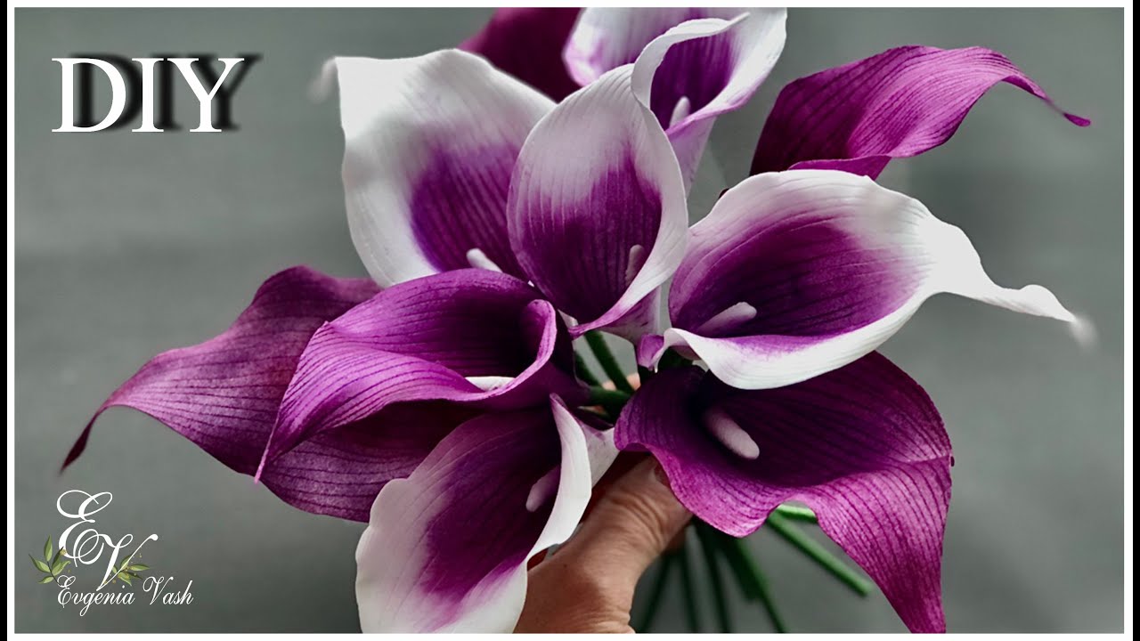 МК 🌸 за 8 мин и БЕЗ ИНСТРУМЕНТОВ | КАЛЛЫ из фоамирана сделать ЛЕГКО 🌸 FLOWERS with your own hands 🌸