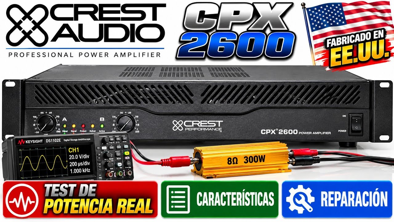 CREST AUDIO CPX2600, REPAIR, POWER TEST AND FEATURES!! 😱 - YouTube