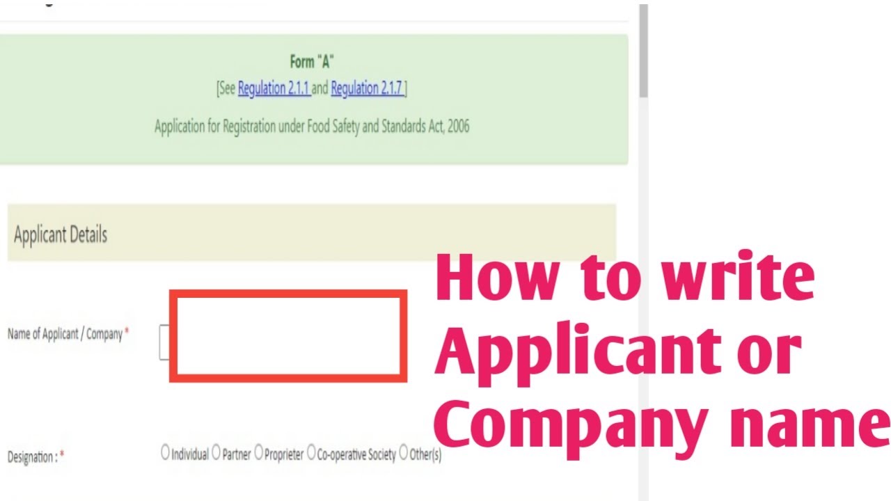 What Should Be The Name Of Applicant Or Name Of Company In FSSAI what-should-be-the-name-of-applicant-or-name-of-company-in-fssai
