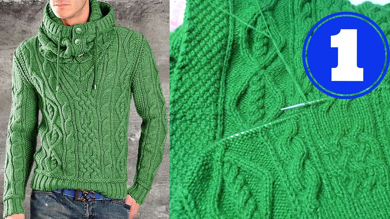suéter tejido a dos - sweters tejido en dos agujas * tejido para hombre talla S M L - YouTube