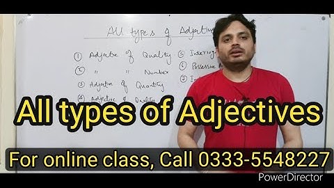 All types of Adjectives | By Syed Ali Raza Kazmi