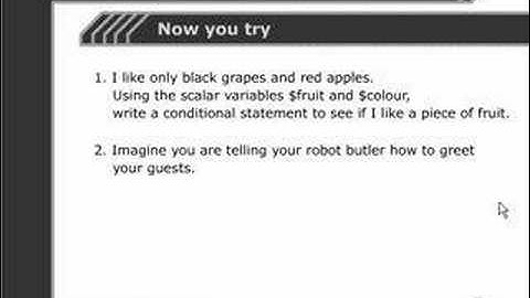 Perl Tutorials -Part 37- Now you try: Choices