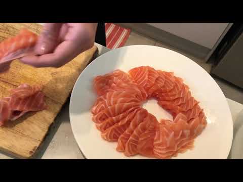 Easy Way to Cut Sushi Salmon Sashimi & Nigiri (Tutorial)