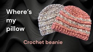 Crochet: where’s my pillow beanie #crochettutorial #crochetbeanie #crocheting