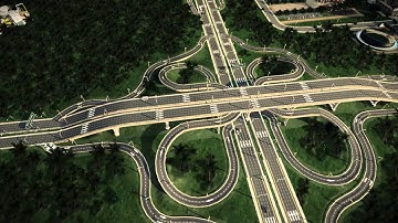 Sim City cloverleaf interchange made using Udon mod